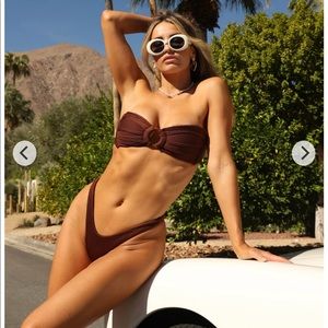 Kulani Kinis - Minimal Cheeky Bikini Bottom - Espresso Ribbed - Small